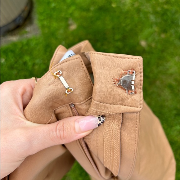 Tiger Mist Tan Faux Leather River Pant XS - Picture 5 of 6